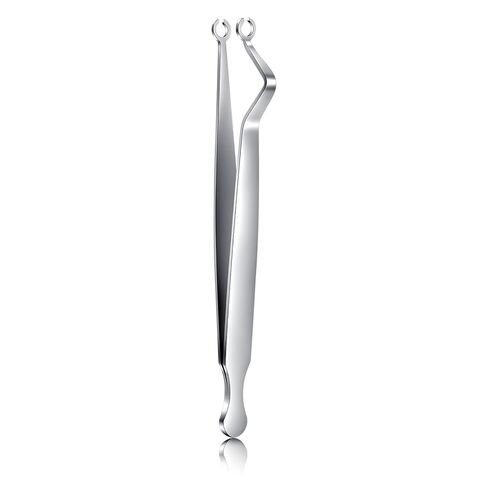 QWALIT Piercing Tweezers Ear Cartilage Earring Piercing Clamps Stainless Steel Piercing Tool for Precise Nose Tragus Helix Lip Belly Tongue Piercings Assistant Tool Multi-Purpose in Saudi Arabia