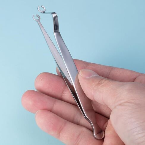QWALIT Piercing Tweezers Ear Cartilage Earring Piercing Clamps Stainless Steel Piercing Tool for Precise Nose Tragus Helix Lip Belly Tongue Piercings Assistant Tool Multi-Purpose in Saudi Arabia