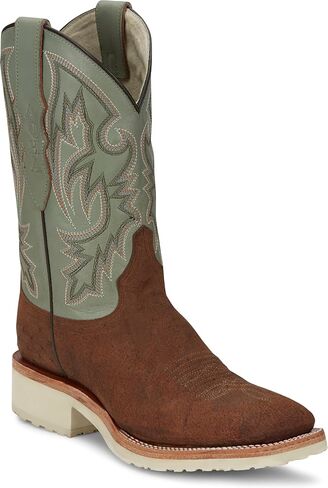 Justin Peppy San Badger Men's Western Cowboy Boots - Genuine Leather, Durable, Comfortable Fit, Perfect for Rodeo and Ranch Wear in Saudi Arabia