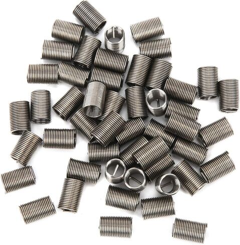 Wire Thread Insert Threaded Bushing Sleeve High Strength Stainless Steel Screw Hole Repair Kit For Threads Restoration M8x1x3D 50Pcs in Saudi Arabia
