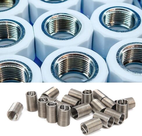 Wire Thread Insert Threaded Bushing Sleeve High Strength Stainless Steel Screw Hole Repair Kit For Threads Restoration M8x1x3D 50Pcs in Saudi Arabia