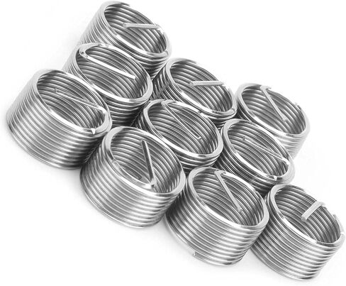 Wire Thread Insert Screw Bushing 304 Stainless Steel Thread Repair Set for Aviation Automobiles Lamps Mechanical Equipment M18x1.5x1D 10Pcs in Saudi Arabia