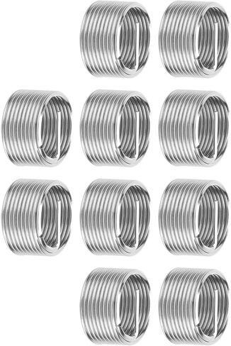 Wire Thread Insert Screw Bushing 304 Stainless Steel Thread Repair Set for Aviation Automobiles Lamps Mechanical Equipment M18x1.5x1D 10Pcs in Saudi Arabia
