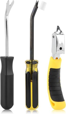 مزيل دبابيس التنجيد شديد التحمل لإزالة دبابيس تنجيد البناء الكرتوني مع رأس مزدوج الشق للأثاث والسجاد والكرتون والأرضيات 3 قطع in Kuwait