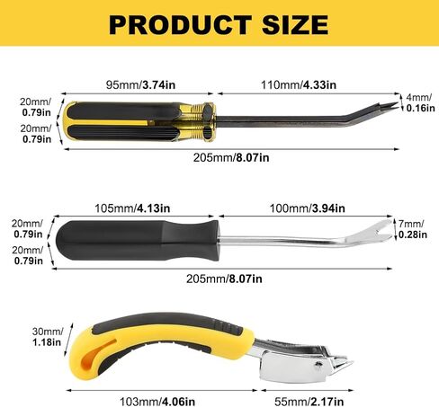 مزيل دبابيس التنجيد شديد التحمل لإزالة دبابيس تنجيد البناء الكرتوني مع رأس مزدوج الشق للأثاث والسجاد والكرتون والأرضيات 3 قطع in Kuwait