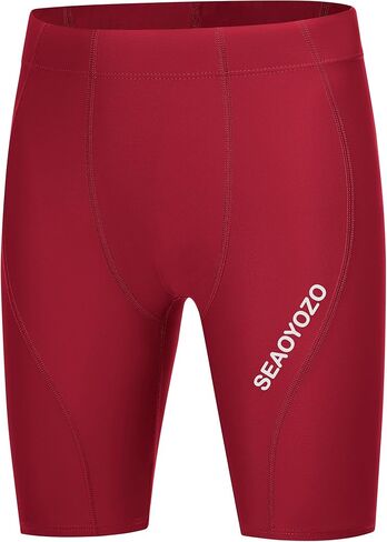 شورت سباحة للأولاد بأرجل مربعة للشباب التنافسي لفريق السباحة ملابس سباحة رياضية سريعة الجفاف بعامل حماية من الأشعة فوق البنفسجية 50+ in Kuwait