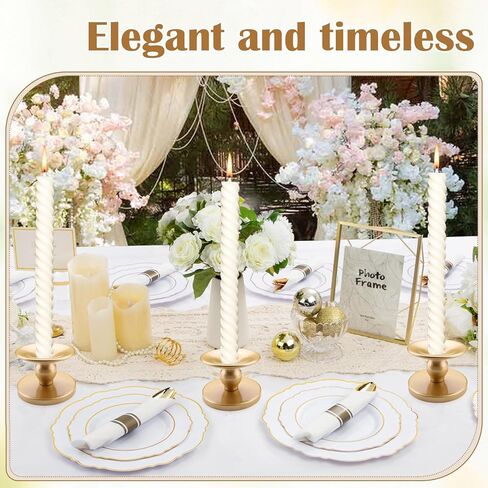 4PCS 2-in-1 Gold Candle Holders, Iron Candle Stands for Pillar & Tapered Candles, Table Centerpiece Decor for Homes, Weddings, Dinners & Celebrations in Saudi Arabia