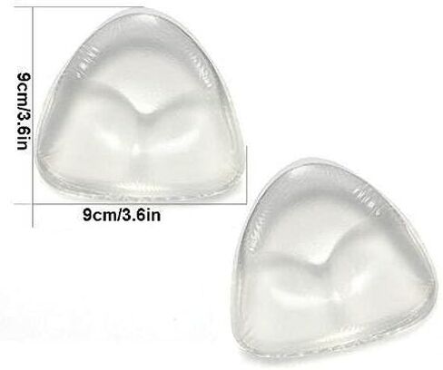 1 Pair Clear Bra Pad Breast Enhancers Silicone Triangle Bra Insert Breast Chest Swimsuit Pads Bra Enhancement Bikini Gel Inserts Push Up Breast Pads for Swimsuit Bikini Sport Bra, Transparent in Saudi Arabia