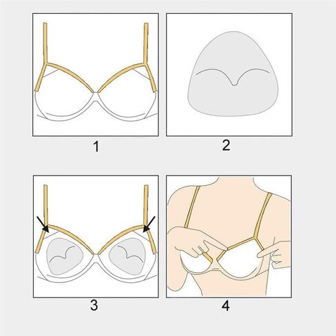 1 Pair Clear Bra Pad Breast Enhancers Silicone Triangle Bra Insert Breast Chest Swimsuit Pads Bra Enhancement Bikini Gel Inserts Push Up Breast Pads for Swimsuit Bikini Sport Bra, Transparent in Saudi Arabia
