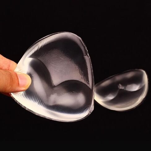 1 Pair Clear Bra Pad Breast Enhancers Silicone Triangle Bra Insert Breast Chest Swimsuit Pads Bra Enhancement Bikini Gel Inserts Push Up Breast Pads for Swimsuit Bikini Sport Bra, Transparent in Saudi Arabia