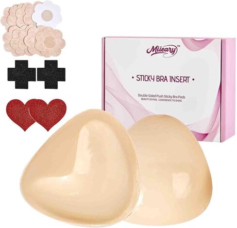 Double Sided Sticky Bra, Invisible Push-Up Bra with Removable Pads, Reusable Strapless for Bikini, Sports in Saudi Arabia