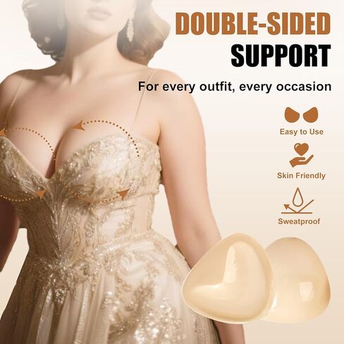 Double Sided Sticky Bra, Invisible Push-Up Bra with Removable Pads, Reusable Strapless for Bikini, Sports in Saudi Arabia