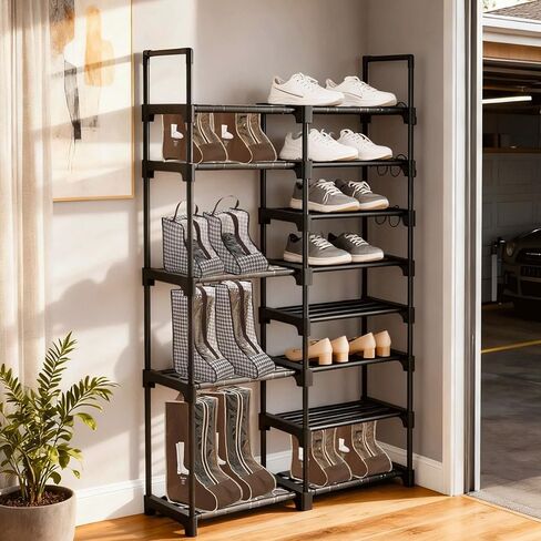 حقائب أحذية لأحذية رعاة البقر، حقائب أحذية للسفر، منظم تعليق مقاوم للغبار لأحذية رعاة البقر والأحذية القصيرة، واقي أحذية سفر محمول للجراج والخزانة، لون القهوة 4 قطع (2 طويل + 2 قصير) in Kuwait