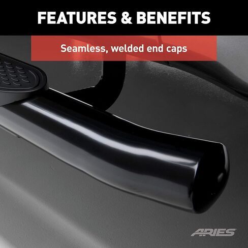 ARIES S225041 قضبان نيرف فولاذية سوداء بيضاوية مقاس 4 بوصات، اختر دودج، رام 1500، 2500، 3500 in Kuwait