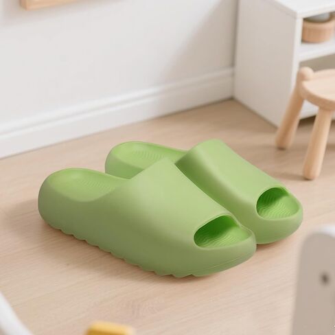 Kids Cloud Slippers - Little Kid & Big Kid Comfort Slides Sandals, Lightweight Soft Non-Slip Quick-Dry Shoes with Gentle Arch Support for Indoor/Outdoor/Beach/Shower, Green in Saudi Arabia
