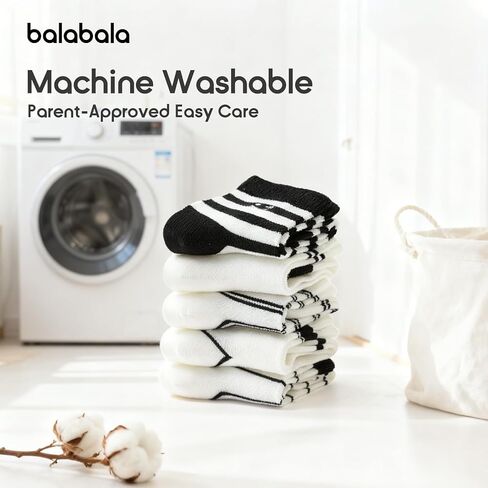 Balabala Boys Socks Kids Striped Running Socks Cotton Novelty Casual Sock for Boys Comfy Soft Athletic Crew Sock 5 Pack in Saudi Arabia