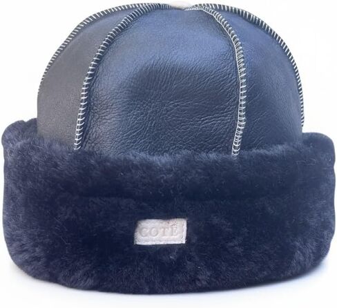 قبعة طيار Ushanka Trapper من جلد الغنم الأصلي - قبعة شتوية من الفرو الحقيقي مع غطاء للأذن للرجال والنساء in Kuwait