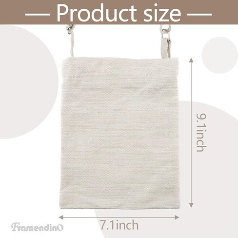 Framendino, 4 Pack Sublimation Canvas Bags Heat Transfer Tote Blanks Shoulder Handbags DIY Picture Logo Painting for Sports Travel White in Saudi Arabia