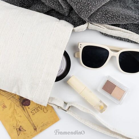 Framendino, 4 Pack Sublimation Canvas Bags Heat Transfer Tote Blanks Shoulder Handbags DIY Picture Logo Painting for Sports Travel White in Saudi Arabia