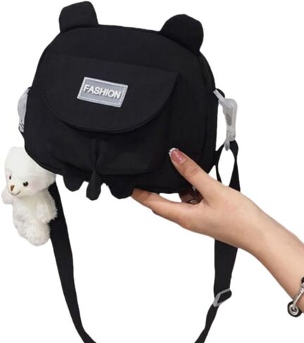 Shoulder Bag Female Canvas Handbags(Black) in Saudi Arabia