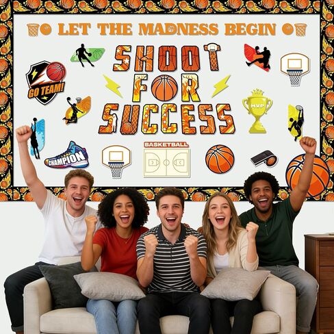 مجموعة 70 قطعة من ديكورات لوحة إعلانات كرة السلة، ديكورات كرة السلة للمدرسة، لوحات إعلانات ديكور الفصول الدراسية لكرة السلة، قطع كرة السلة للرياضة ومستلزمات الحفلات ذات طابع كرة السلة in Kuwait