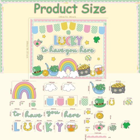 مجموعة ديكورات لوحة إعلانات عيد القديس باتريك مع حدود محظوظة لوجودك هنا ديكور الفصل الدراسي للمعلمين قطع لطيفة لعيد القديس باتريك لتزيين لوحة الإعلانات في الفصل الدراسي in Kuwait