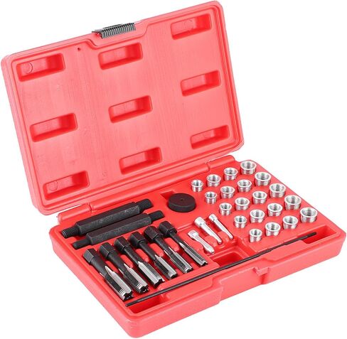 طقم إصلاح قابس التوهج، مجموعة أدوات إدخال خيط 33 قطعة، علاج سريع وفعال للخيوط التالفة. تم تصميمه وفقًا للمواصفات القياسية، وأدوات كاملة لإصلاح خيوط قابس التوهج، in Kuwait