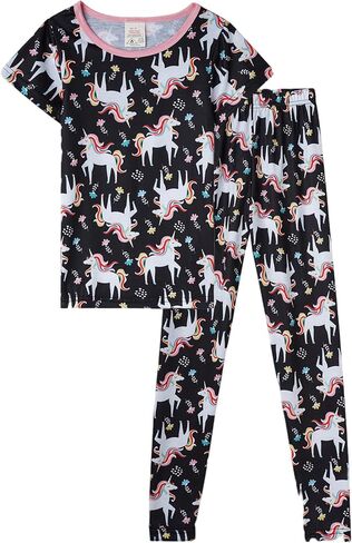 Girls Pajamas Set Unicorn Sleepwear Short Sleeve Long Pants Sleepwear for Kids Comfortable Night Clothes for Girls in Saudi Arabia