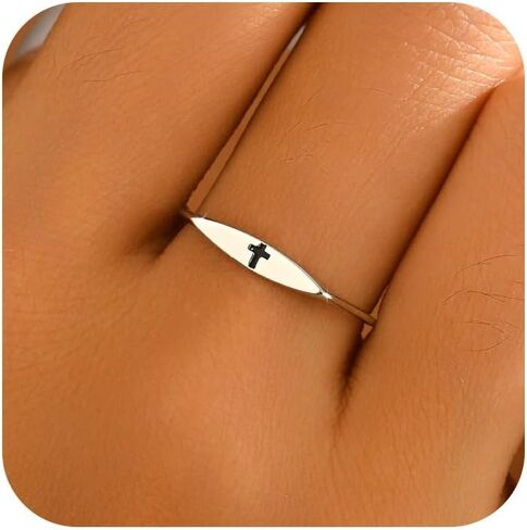925 Sterling Silver Cross Pray Ring for Men Women Dainty Mini Black Resin Cross Stackable Ring to Daughter Mom Promise Faith Rings Christian Religious Birthday Easter Gifts Jewelry in Saudi Arabia