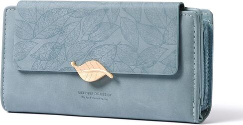 Women's Wallet Leather RFID Blocking Bifold Clutch Large Capacity Credit Card Holder with Coin Zipper Purse in Kuwait