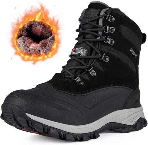 FREE SOLDIER Men's Waterproof Insulated Snow Boots in Saudi Arabia
