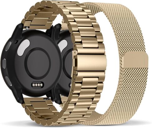 Compatible with Garmin Venu 3 Watch Band/Venu 4 45mm/Venu 2, 22mm Stainless Steel 2 Pack Metal and Mesh Bracelet Strap Wristband for Forerunner 570-47mm/265/255/Vivoactive 4 Women Men Accessory in Saudi Arabia