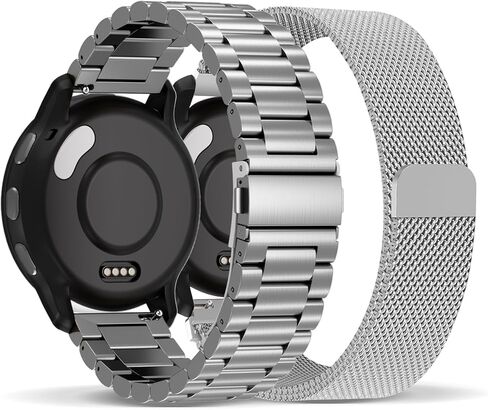 Compatible with Garmin Venu 3 Watch Band/Venu 4 45mm/Venu 2, 22mm Stainless Steel 2 Pack Metal and Mesh Bracelet Strap Wristband for Forerunner 570-47mm/265/255/Vivoactive 4 Women Men Accessory in Saudi Arabia