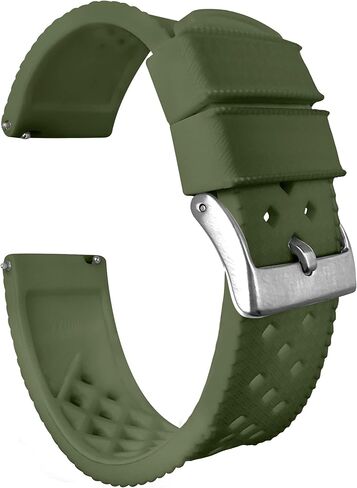 BARTON WATCH BANDS, 19mm Army Green - Tropical-Style 2 Watch Bands - Quick Release - Choose Strap Color & Width in Saudi Arabia
