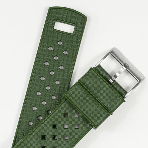 BARTON WATCH BANDS, 19mm Army Green - Tropical-Style 2 Watch Bands - Quick Release - Choose Strap Color & Width in Saudi Arabia