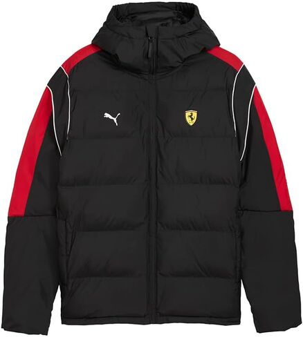 PUMA Mens Scuderia Ferrari T7 Puffer Jacket Athletic Outerwear Casual - Black in Saudi Arabia