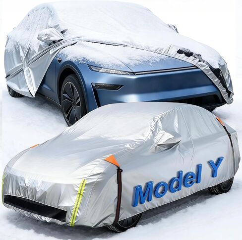 Car Cover for Tesla Model Y (2020-2026) 100% Waterproof All Weather & UPF50+，Custom Fit Car Cover Outdoor with Charging Port & Door Zipper&Ventilated Mesh，Provide Snow/Rain/Dust/UV Protection in Saudi Arabia