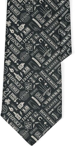 Novelty Necktie for Men (Whiskey Pattern) Fun Conversational Silky Tie, Neck Tie for Party, Events, Unique and Original in Saudi Arabia