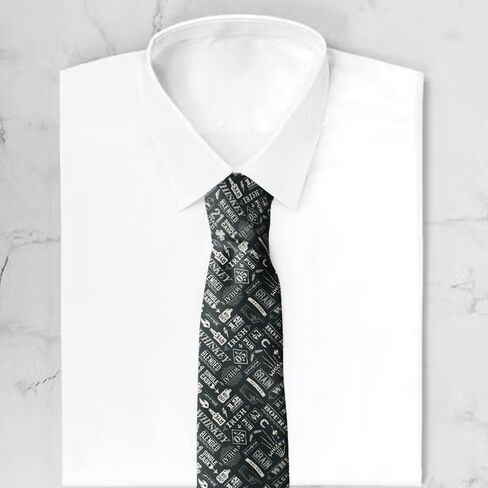 Novelty Necktie for Men (Whiskey Pattern) Fun Conversational Silky Tie, Neck Tie for Party, Events, Unique and Original in Saudi Arabia