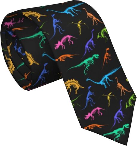 ربطات عنق رجالية ملونة بهيكل عظمي ملون على شكل ديناصور من جينلي، ربطات عنق طويلة مضحكة للرجال كبيرة وطويلة، ربطة عنق مقاس 61 بوصة Xl in Kuwait