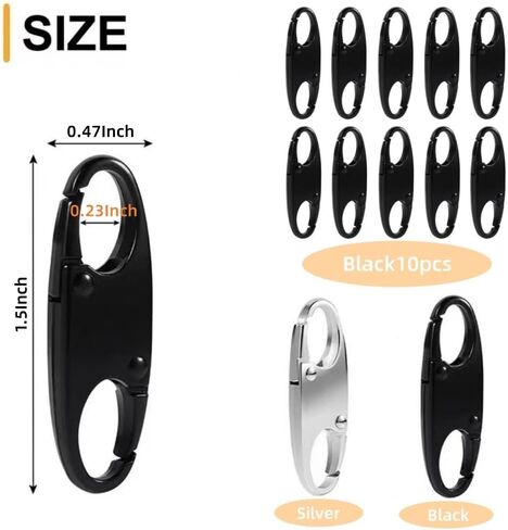 10Pcs Dual Opening Anti Theft Zipper Clip Theft Deterrent S Shaped Zipper Pull Locks for Tent, Purse, Backpack, Camping Suitcases in Saudi Arabia