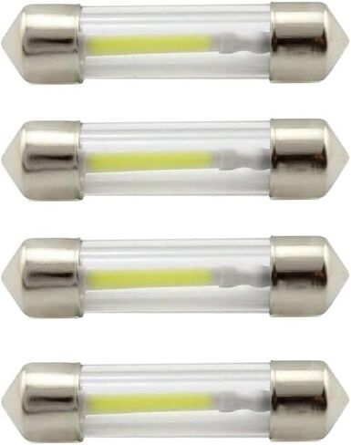 Weixuan 4 قطع LED سيارة اكليل قبة الضوء الداخلي 31 مم 36 مم 39 مم 41 مم COB خيوط قراءة خريطة مصابيح الباب، مصابيح إضاءة الثلاجة، مصابيح إضاءة الثلاجة RV (أبيض دافئ، 36 مم) in Kuwait