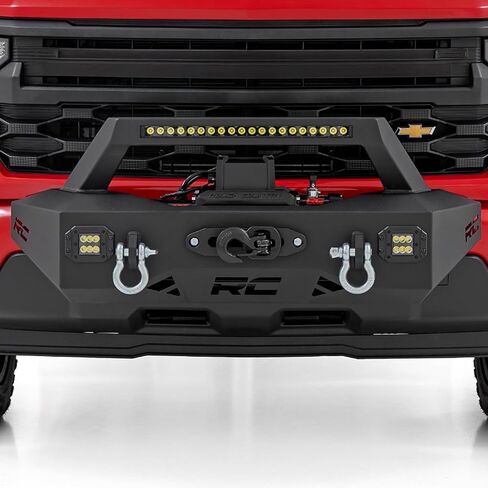 نظام تركيب ونش Rough Country EXO لسيارة Chevy Silverado 1500 (2022-2026) - يتضمن شريط إضاءة LED مقاس 20 بوصة، ومكعبات LED مزدوجة مقاس 2 بوصة، وحلقات على شكل حرف D in Kuwait
