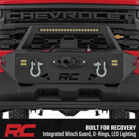نظام تركيب ونش Rough Country EXO لسيارة Chevy Silverado 1500 (2022-2026) - يتضمن شريط إضاءة LED مقاس 20 بوصة، ومكعبات LED مزدوجة مقاس 2 بوصة، وحلقات على شكل حرف D in Kuwait