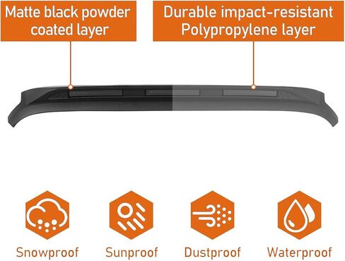 Hooke Road Wrangler Hood Protector Bug Deflector Stone Guard with Amber Running Lights for 2007-2018 Jeep Wrangler JK & JKU Unlimited 2/4 Doors in Kuwait