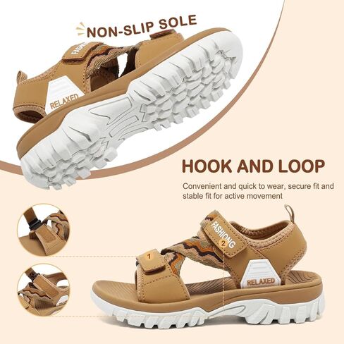 Kids Hiking Sport Sandals with Back Strap Adjustable Athletic Orthopedic Walking Sandals for Boys Girls with Arch Support , Comfortable Soft Water Sandals for Summer Outdoor Footbed Schools Play Shoes in Saudi Arabia