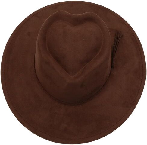 He&Yingmin Wide Brim Fedora Hat for Men Women Big Rancher Felt Hat Boho Western Hat Flat Brim in Saudi Arabia