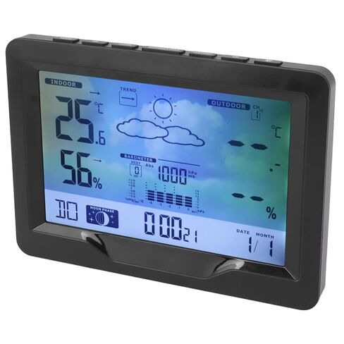 Weather Clock with Temperature Humidity Monitor, Alarm Clock with Weather Forecast, USB or Battery Powered - Accurate Weather Display, Frost Alarm, Home Use in Saudi Arabia