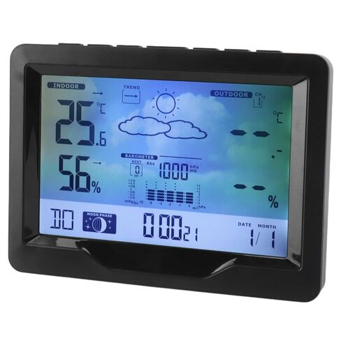 Weather Clock with Temperature Humidity Monitor, Alarm Clock with Weather Forecast, USB or Battery Powered - Accurate Weather Display, Frost Alarm, Home Use in Saudi Arabia