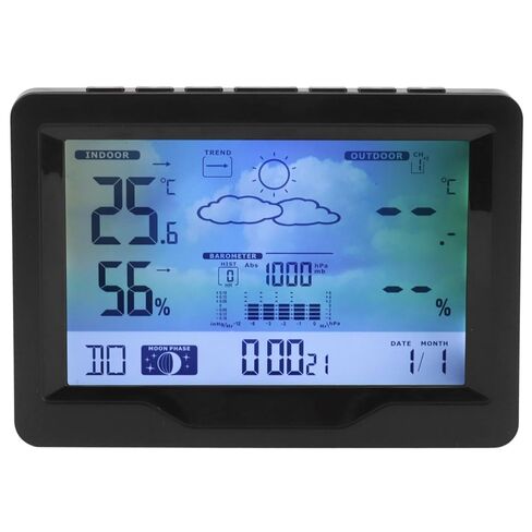 Weather Clock with Temperature Humidity Monitor, Alarm Clock with Weather Forecast, USB or Battery Powered - Accurate Weather Display, Frost Alarm, Home Use in Saudi Arabia